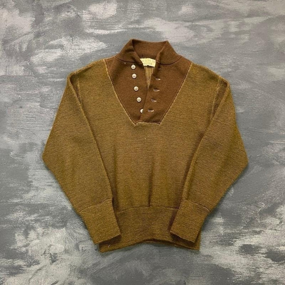 Vintage US Army Wool Sweater Mens Medium Green 1950s